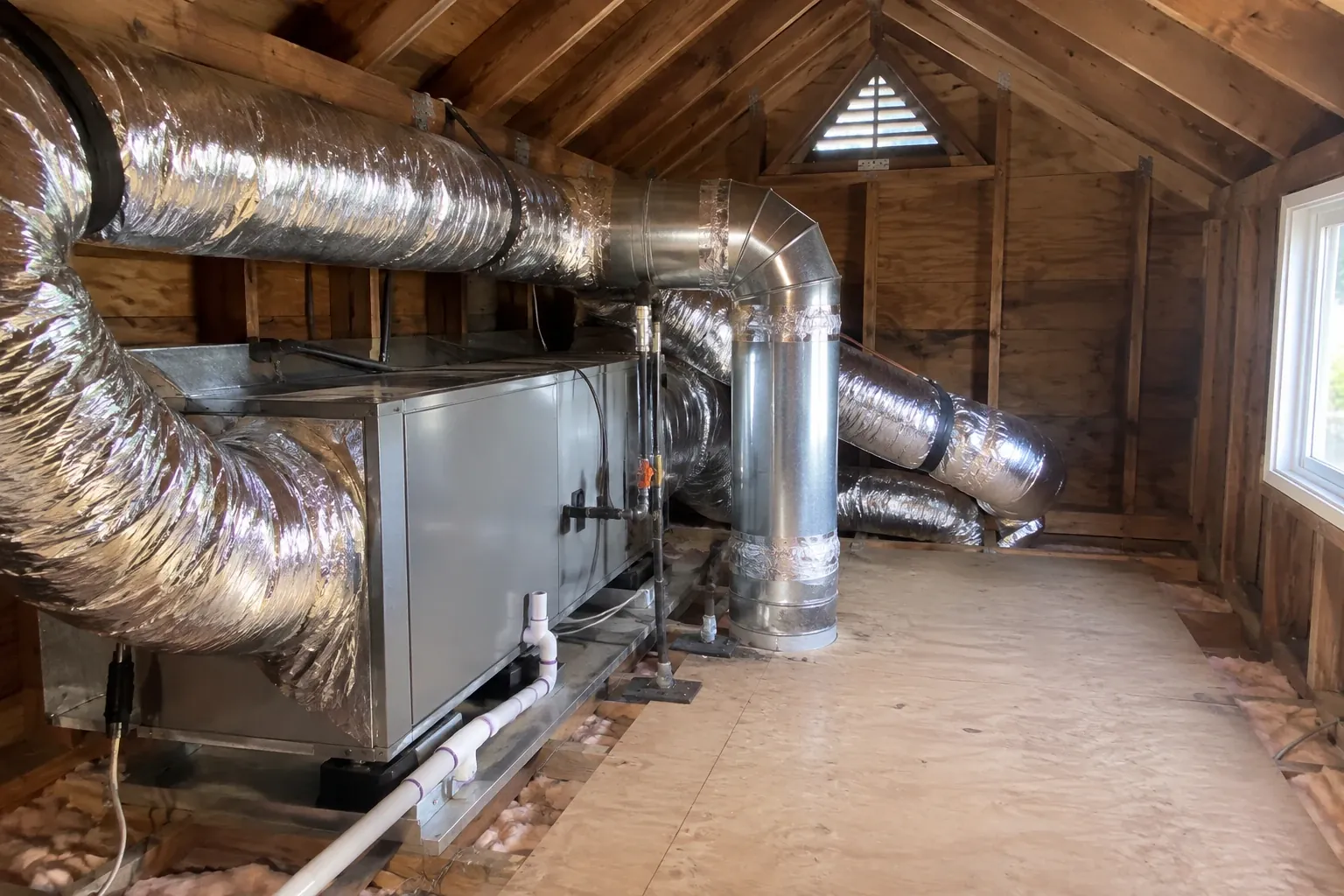 After: Clean air handler and duct connections.